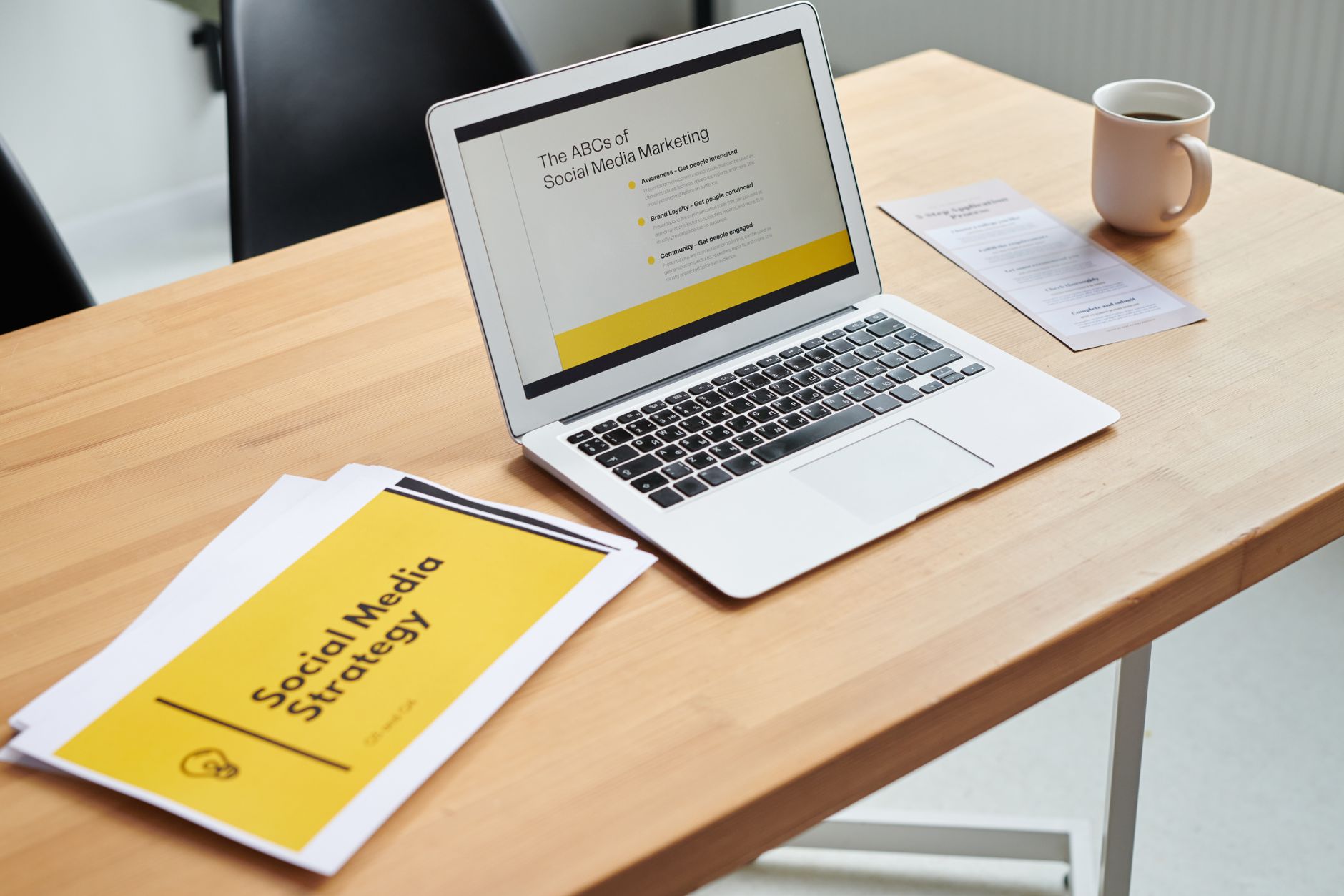 Content marketing strategy for D2C brand on laptop screen